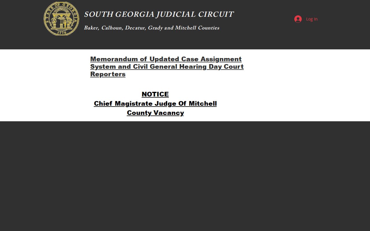 Calhoun County civil docket circuit announcements