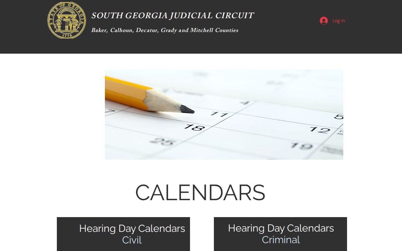 Calhoun County court dates and circuit calendar categories