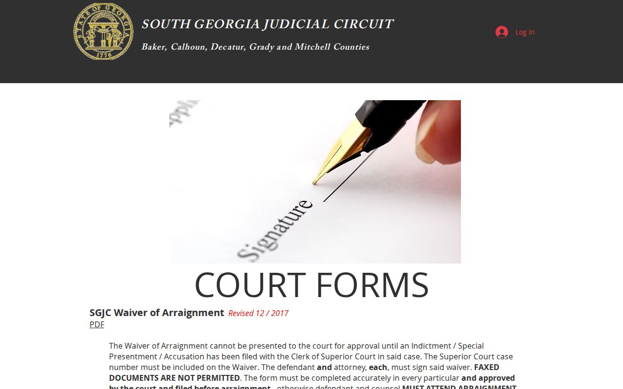 Calhoun County criminal docket circuit court forms