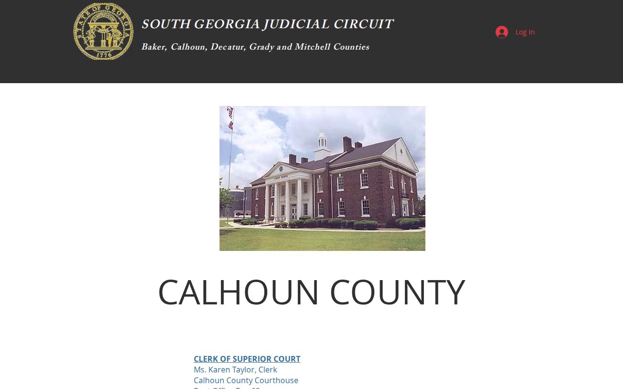 Calhoun County court docket contact page for circuit courts