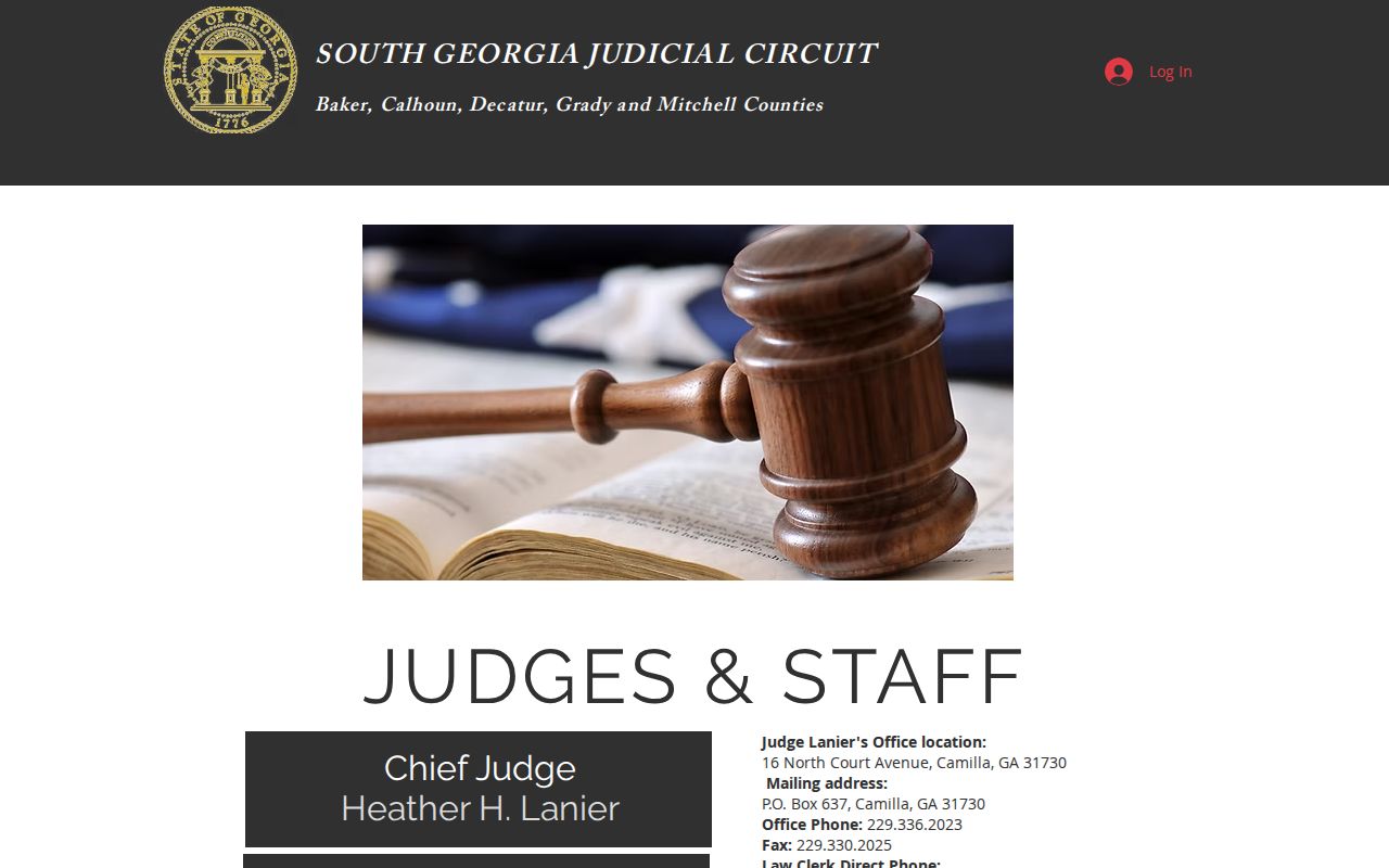 Calhoun County court docket judges and circuit staff page