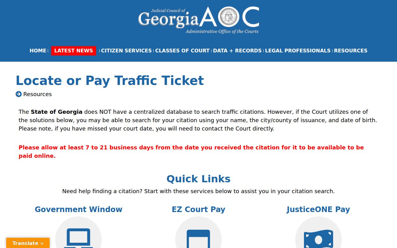 Calhoun County traffic tickets statewide locator